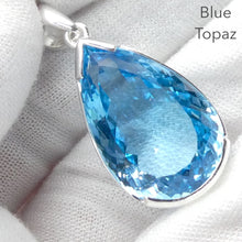 Load image into Gallery viewer, Blue Topaz Pendant | Flawless Faceted Teardrop | 925 Sterling Silver | Uplift Spirit | Clear Mental Fatigue | Crystal Heart Melbourne Australia since 1986