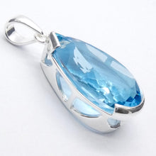 Load image into Gallery viewer, Blue Topaz Pendant | Flawless Faceted Teardrop | 925 Sterling Silver | Uplift Spirit | Clear Mental Fatigue | Crystal Heart Melbourne Australia since 1986