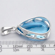 Load image into Gallery viewer, Blue Topaz Pendant | Flawless Faceted Teardrop | 925 Sterling Silver | Uplift Spirit | Clear Mental Fatigue | Crystal Heart Melbourne Australia since 1986