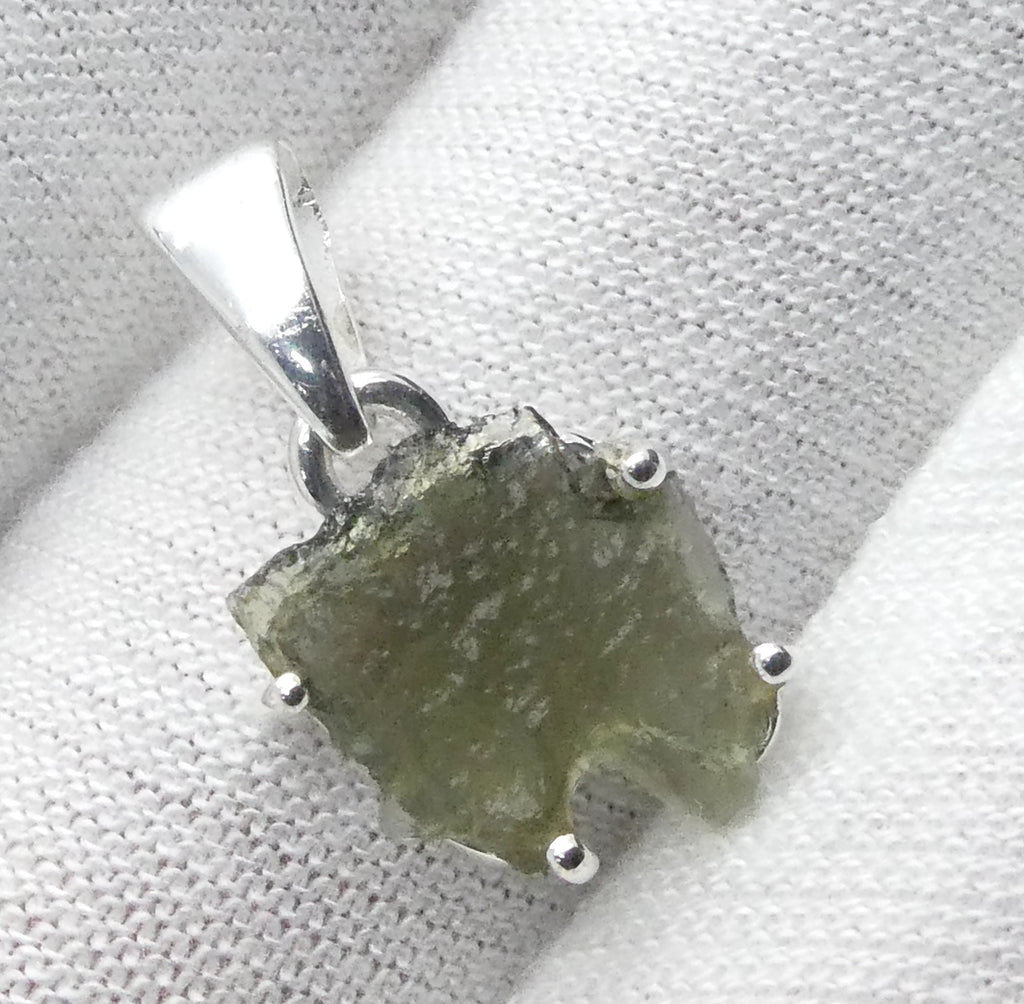 Moldavite Pendant | Raw Nugget | 925 Silver | Natural Green Obsidian | Intense Heart Transformation | Genuine Gems from Crystal Heart Melbourne Australia 1986