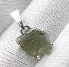 Load image into Gallery viewer, Moldavite Pendant | Raw Nugget | 925 Silver | Natural Green Obsidian | Intense Heart Transformation | Genuine Gems from Crystal Heart Melbourne Australia 1986