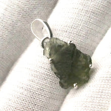 Load image into Gallery viewer, Moldavite Pendant | Raw Nugget | 925 Silver | Natural Green Obsidian | Intense Heart Transformation | Genuine Gems from Crystal Heart Melbourne Australia 1986