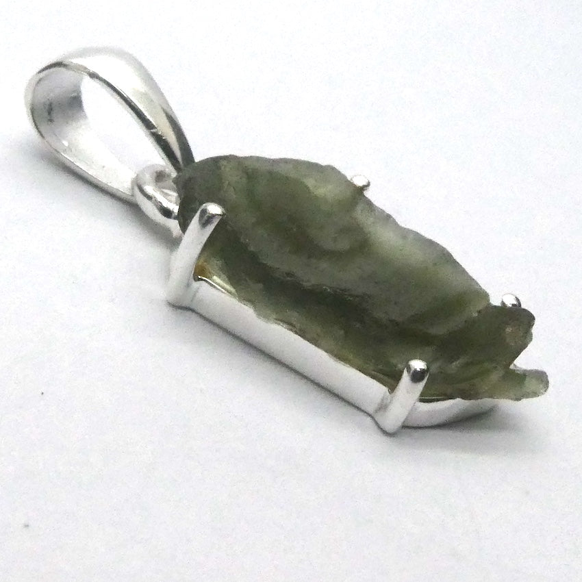 Moldavite Pendant | Raw Nugget | 925 Silver | Natural Green Obsidian | Intense Heart Transformation | Genuine Gems from Crystal Heart Melbourne Australia 1986