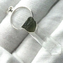 Load image into Gallery viewer, Raw Moldavite Nugget Pendant On Clear Quartz Point | 925 Sterling Silver | Genuine Gems from Crystal Heart Melbourne Australia since 1986 