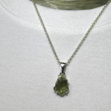 Load image into Gallery viewer, Moldavite Pendant | Raw Nugget | 925 Silver | Natural Green Obsidian | Intense Heart Transformation | Genuine Gems from Crystal Heart Melbourne Australia 1986