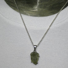 Load image into Gallery viewer, Moldavite Pendant | Raw Nugget | 925 Silver | Natural Green Obsidian | Intense Heart Transformation | Genuine Gems from Crystal Heart Melbourne Australia 1986