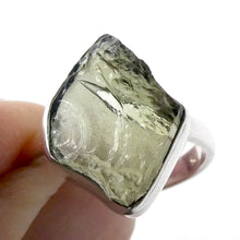 Load image into Gallery viewer, Raw Moldavite Ring | 925 Silver | Bezel Set | Open back | US Size 6 | Aus L | Chechya | Heart Transformation | Crystal Heart Melbourne Australia since 1986