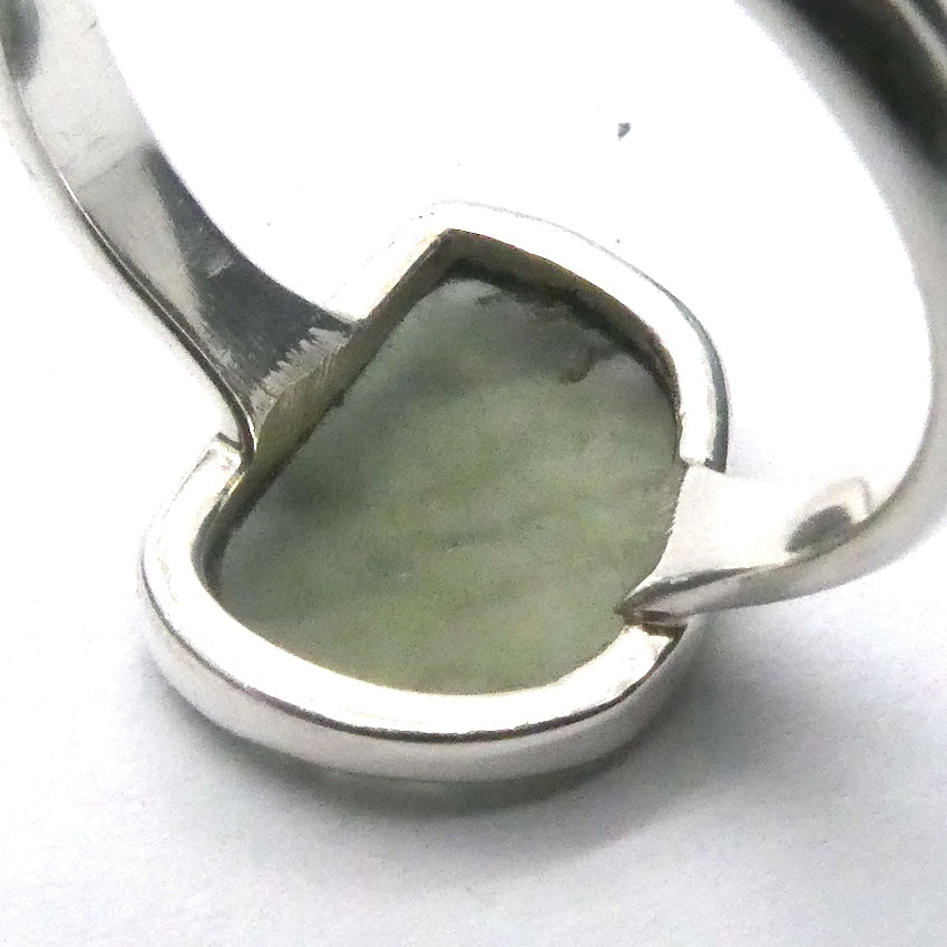 Raw Moldavite Ring | 925 Silver | Bezel Set | Open back | US Size 6 | Aus L | Chechya | Heart Transformation | Crystal Heart Melbourne Australia since 1986