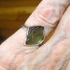 Raw Moldavite Ring | 925 Silver | Bezel Set | Open back | US Size 6 | Aus L | Chechya | Heart Transformation | Crystal Heart Melbourne Australia since 1986