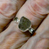 Moldavite Ring | Raw Nugget,  faceted Moldavite accents  | 925 Sterling Silver | US Size 8 | CZ Republic | Transformation | Crystal Heart Melbourne Australia 1986