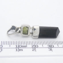 Load image into Gallery viewer, Moldavite Black Tourmaline Pendant | 925 Sterling Silver | Empower Physical | Intense Transformation | Genuine Gems from Crystal Heart Melbourne Australia 1986 