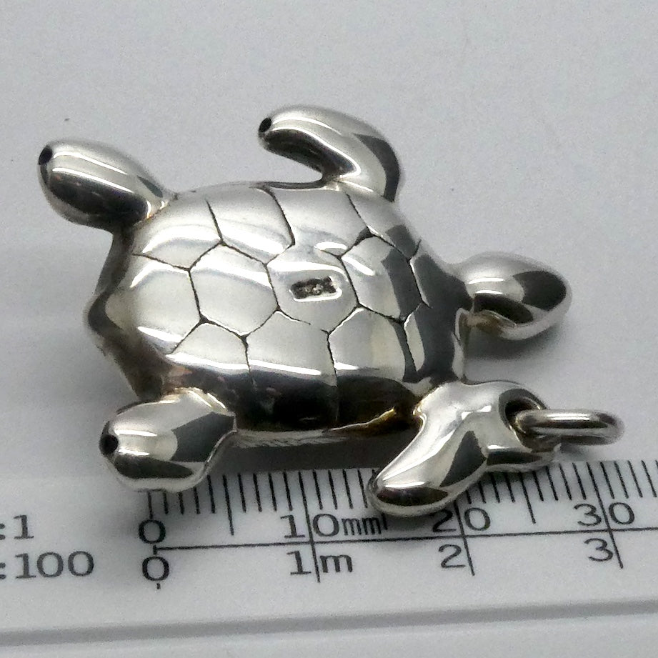 Loggerhead Turtle Pendant | 925 Sterling Silver | Large Electroformed | Strong but ;ight weight | Crystal Heart Melbourne Australia since 1986