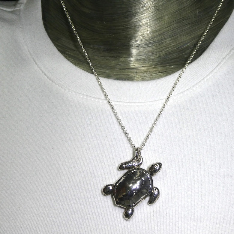 Loggerhead Turtle Pendant | 925 Sterling Silver | Large Electroformed | Strong but ;ight weight | Crystal Heart Melbourne Australia since 1986