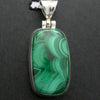 Malachite Pendant | 925 Silver | Strong Bezel Setting | Shaped & Hinged Bail | Congo | Fine Markings | Genuine Gems, Crystal Heart Melbourne Australia est 1986