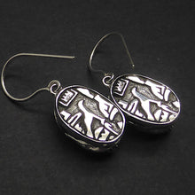 Load image into Gallery viewer, Ancient Egyptian Scarab Earrings | 925 Sterling Silver | Beautifully made representation of the Ancient Egyptian Scarab Beetle | Very Authentic looking | Sacred to the Sun God Ra | Crystal Heart Melbourne Australia since 1986 B.C.