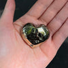 Iron Pyrites Heart Carving | Natural perfect specimen | AKA Fool's gold | Protection | Practical Intuition | Leo | Crystal Heart Australia 1986