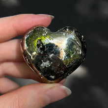 Load image into Gallery viewer, Iron Pyrites Heart Carving | Natural perfect specimen | AKA Fool&#39;s gold | Protection | Practical Intuition | Leo | Crystal Heart Australia 1986