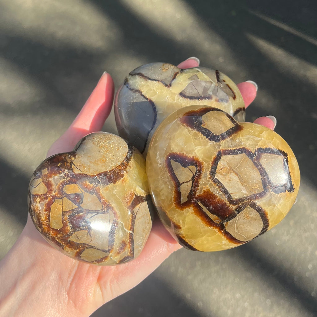 Septarian Gemstone Heart Carving | Grounding | Healing | Expression | Genuine Gems from Crystal Heart Melbourne Australia since 1986