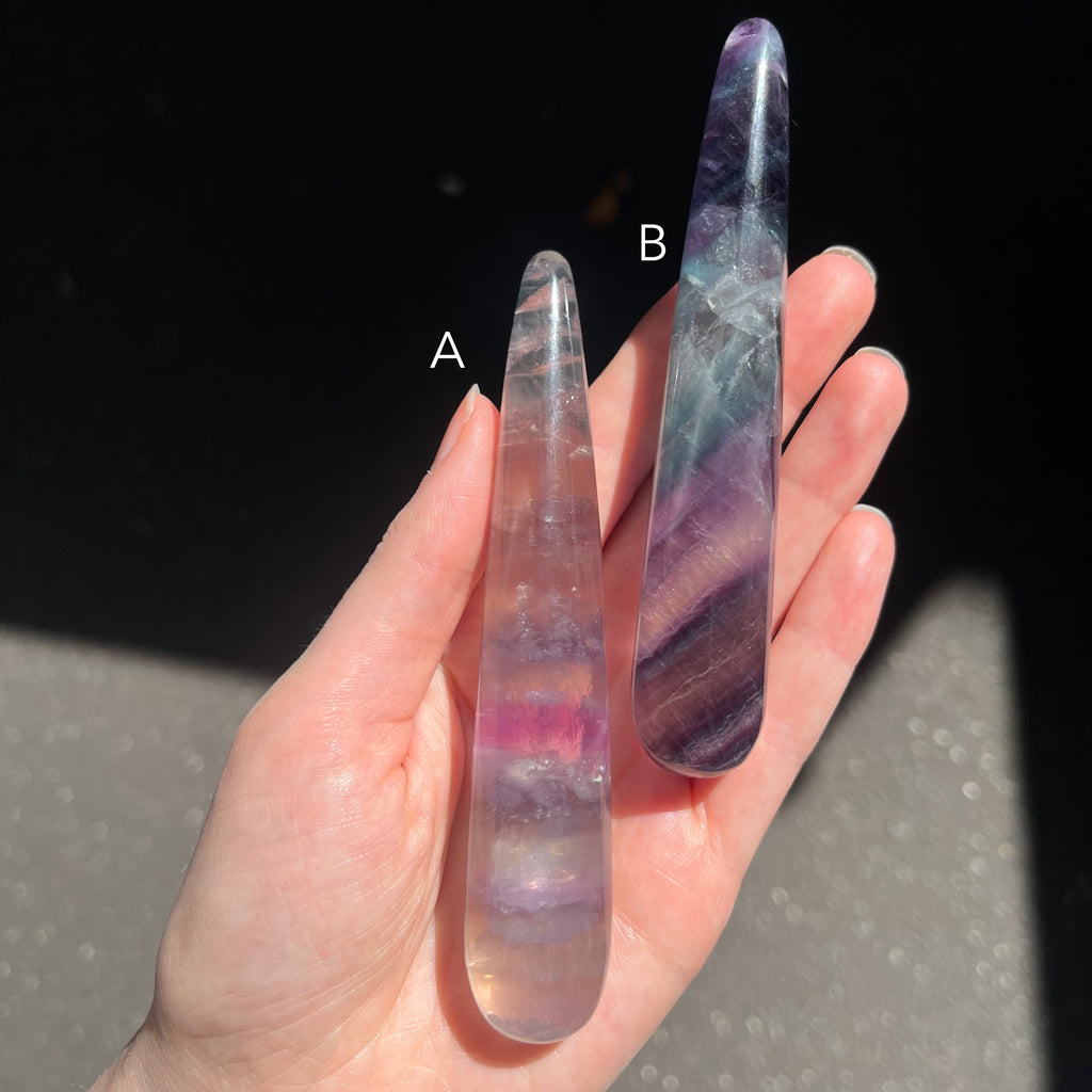 Fluorite Healing Wand | Genuine Stone | Rounded end for Energy & physical healing | Crystal Heart Melbourne Australia Gemstones since 1986
