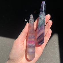 Load image into Gallery viewer, Fluorite Healing Wand | Genuine Stone | Rounded end for Energy &amp; physical healing | Crystal Heart Melbourne Australia Gemstones since 1986
