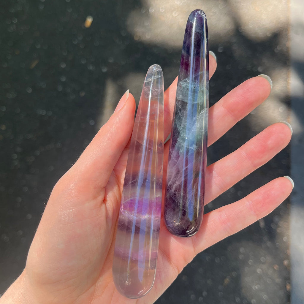 Fluorite Healing Wand | Genuine Stone | Rounded end for Energy & physical healing | Crystal Heart Melbourne Australia Gemstones since 1986