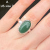 Oval Cabochon of Green Aventurine | Ring | US Size 7, 10 | AUS Size N1.2  | Good quality Sterling Silver setting | Known as The  'All Round Healer' | Plexus and Physical Heart |  more natural breathing and all the health benefits accruing from that | Genuine Gems from Crystal Heart Melbourne Australia since 1986