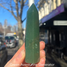 Load image into Gallery viewer, Green AVenturine  Generator | Genuine Stone | Single Point | Energy or physical healing Tool | Crystal Heart Melbourne Australia since 1986