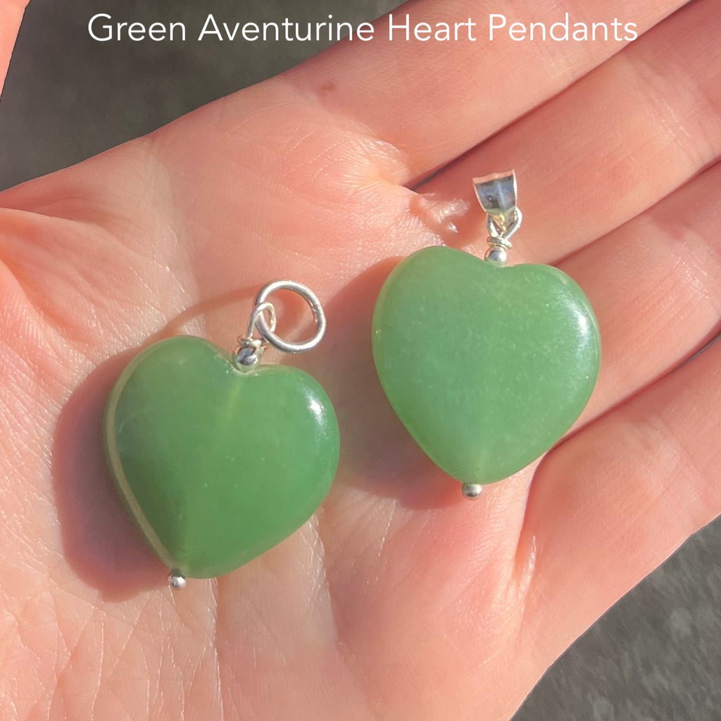 Green Aventurine Heart Pendants