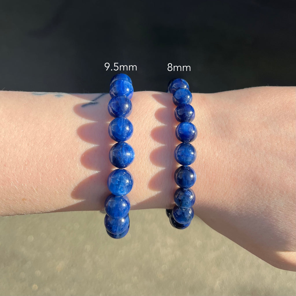 Stretch Bracelet with Blue Kyanite Beads | Fair Trade | Strong Elastic | Throat Chakra | Protection  | Genuine Gems from Crystal Heart Melbourne Australia since 1986