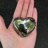 Iron Pyrites Heart Carving | Natural perfect specimen | AKA Fool's gold | Protection | Practical Intuition | Leo | Crystal Heart Australia 1986