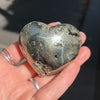 Iron Pyrites Heart Carving | Natural perfect specimen | AKA Fool's gold | Protection | Practical Intuition | Leo | Crystal Heart Australia 1986