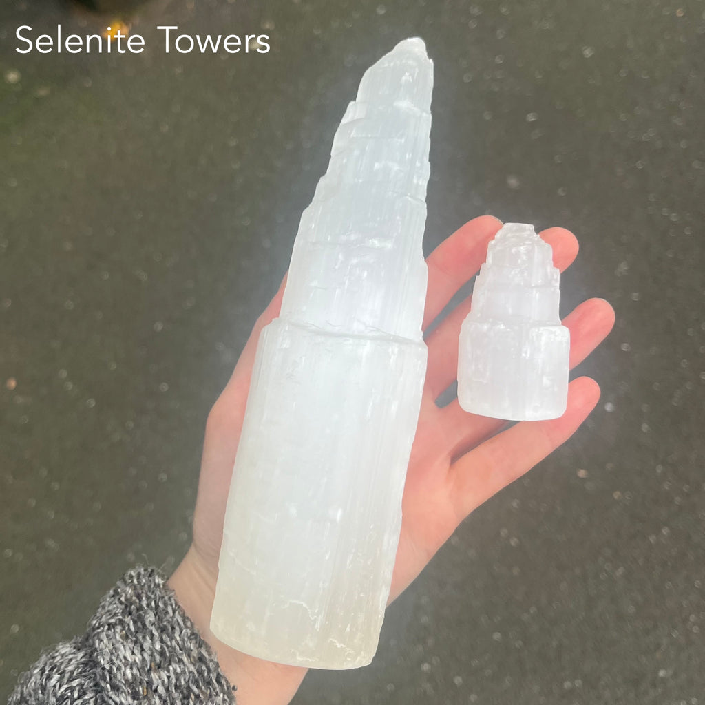 Selenite Tower | Angelic Crystal | Healing |Genuine gems from Crystal Heart Melbourne Australia since 1986