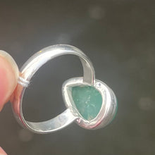 Load image into Gallery viewer, Teardrop Cabochon of Green Aventurine | Ring | US Size 7, 10 | AUS Size N1.2  | Good quality Sterling Silver setting | Known as The  &#39;All Round Healer&#39; | Plexus and Physical Heart |  more natural breathing and all the health benefits accruing from that | Genuine Gems from Crystal Heart Melbourne Australia since 1986