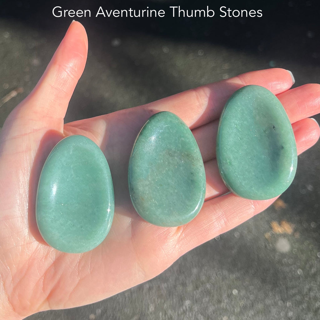 Green AVenturine Thumb Stones | Worry Stones | Crystal healing & calming | Genuine Gems from Crystal Heart Melbourne Australia since 1986