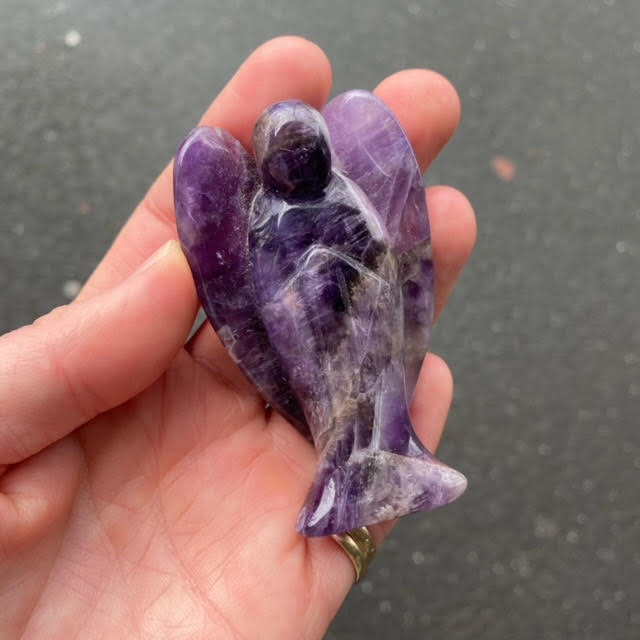 Amethyst Angel | Clear Quartz | | Hand Carved | Chevron or Clear |  Genuine Gems from Crystal Heart Melbourne Australia since 1986