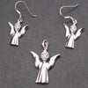 Angel Silver Diamond Pendant Earring Set