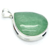 Green Aventurine Pendant | Wide Teardrop Cabochon | Good Sterling Silver stepped bezel setting | Open Back | Known as The  'All Round Healer' | Plexus and Physical Heart |  more natural breathing and all the health benefits accruing from that | Genuine Gems from Crystal Heart Melbourne Australia since 1986