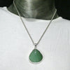 Green Aventurine Pendant | Wide Teardrop Cabochon | Good Sterling Silver stepped bezel setting | Open Back | Known as The  'All Round Healer' | Plexus and Physical Heart |  more natural breathing and all the health benefits accruing from that | Genuine Gems from Crystal Heart Melbourne Australia since 1986