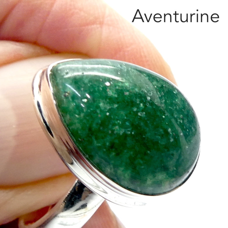 Aventurine rings sale sterling silver