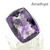 Amethyst Ring | Huge Faceted Emerald Cut | Some Zoning | 925 Sterling Silver | US Size 9 | AUS or EU Size R1/2 | Meditation | Balance | Purifying | Aquarius Pisces | Genuine Gems from Crystal Heart Melbourne Australia since 1986