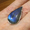 Labradorite Ring | Large Teardrop Cabochon | 925 Sterling Silver | Blue Fire | US Size 8 | AUS Size P1/2 | Sagittarius Scorpio Leo Star Stone | Genuine Gems from Crystal Heart Melbourne Australia since 1986