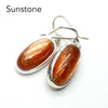 Natural Sunstone Earrings | Sparkling Oval Cabochons | 925 Sterling Silver  | Classic Bezel Setting | Open Back | Positive Uplifting emotions  | Leo Libra Star Stone | Genuine Gems from Crystal Heart Melbourne Australia since 1986