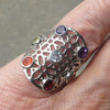 Chakra Rainbow Ring | 7 Faceted Gemstones | Amethyst, Carnelian, Garnet, Iolite, Peridot, Citrine, Blue Topaz | Well Made 925 Sterling Silver | US Ring Size 6 or 7 | Harmony & Connection | Meditation | Genuine Gems from Crystal Heart Melbourne Australia since 1986