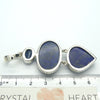 Lapis Lazuli and Kyanite Pendant  | Two cabochons with Faceted Blue Kyanite Accent above  | 925 Sterling Silver | Natural stone deep blue spangled with Gold Pyrites | Sagittarius Libra Taurus Capricorn | Meditation | Mindfulness | Inner Truth | Genuine Gems from Crystal Heart Melbourne Australia since 1986