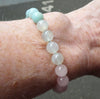 Cancer Astrology Zodiac Stretch Bracelet | 8mm Beads | Amazonite | Blue Chalcedony | Moonstone | Red Coral | Rose Quartz |  Fair Trade Semi Precious Gemstone Bracelets | Genuine Gemstones from Crystal Heart Melbourne Australia since 1986