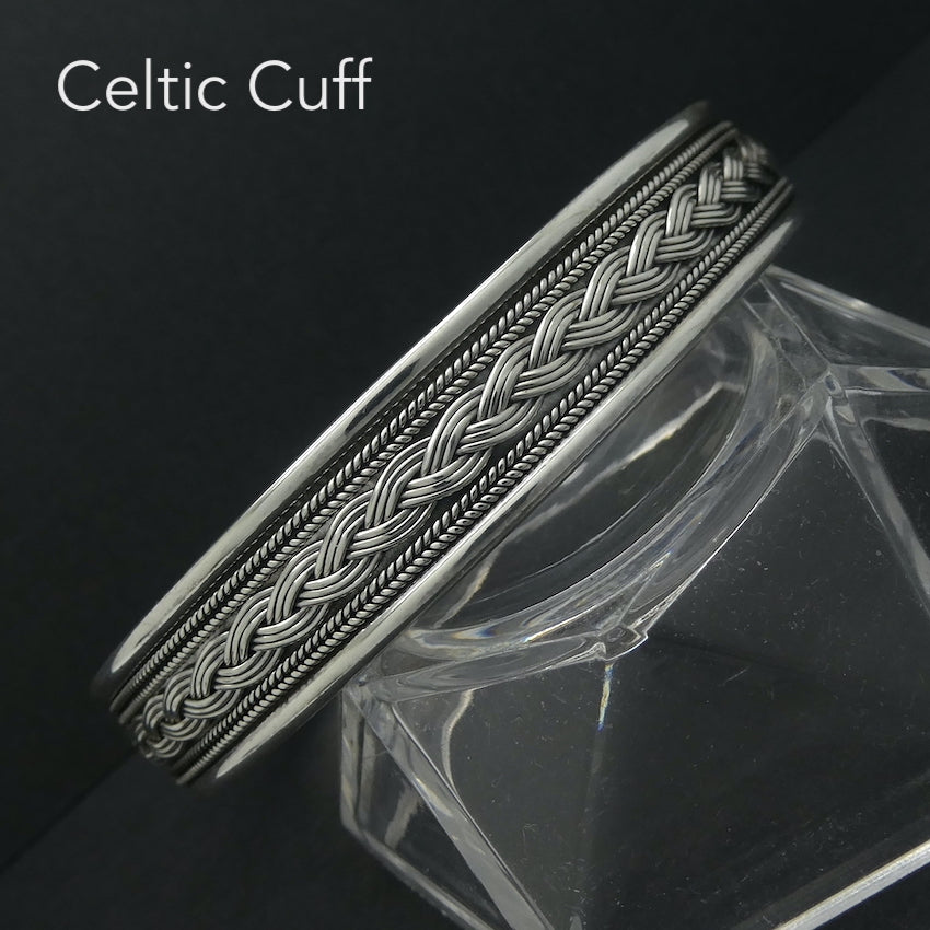 Celtic fashion Love Knot Silver Cuff Bracelet - 925 Sterling Silver