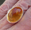 Natural Citrine Ring | Oval Cabochon | | Unheated | Chunky Polished 925 Sterling Silver | US Size 9.75 | AUS Size T | Abundant Energy | Burns up Negativity | Healing Confidence | Genuine Gems from Crystal Heart Melbourne Australia  since 1986