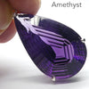 Amethyst Pendant | Large Faceted Teardrop Gemstone | AAA Grade | Deep cut | Special fancy cut on reverse | 925 Sterling Silver | Mesmerising Beauty | Quality Silver Work | Genuine Gems from Crystal Heart Melbourne Australia since 1986