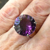 Amethyst Ring | Large Faceted Round Gemstone | Purple Sunburst | AAA Grade | Deep cut | Special fancy cut on reverse | 925 Sterling Silver | US Size 8 | AUS Size P1/2 | Mesmerising Beauty | Quality Silver Work | Genuine Gems from Crystal Heart Melbourne Australia since 1986