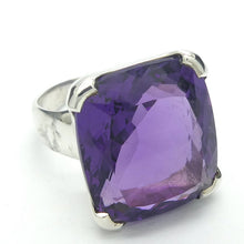 Load image into Gallery viewer, Amethyst Ring | Faceted Oblong Stone | Flawless deep Imperial Purple | 925 Sterling Silver  | US Size 8 | AUS Size P1/2 | Genuine Gems from Crystal Heart Australia since 1986